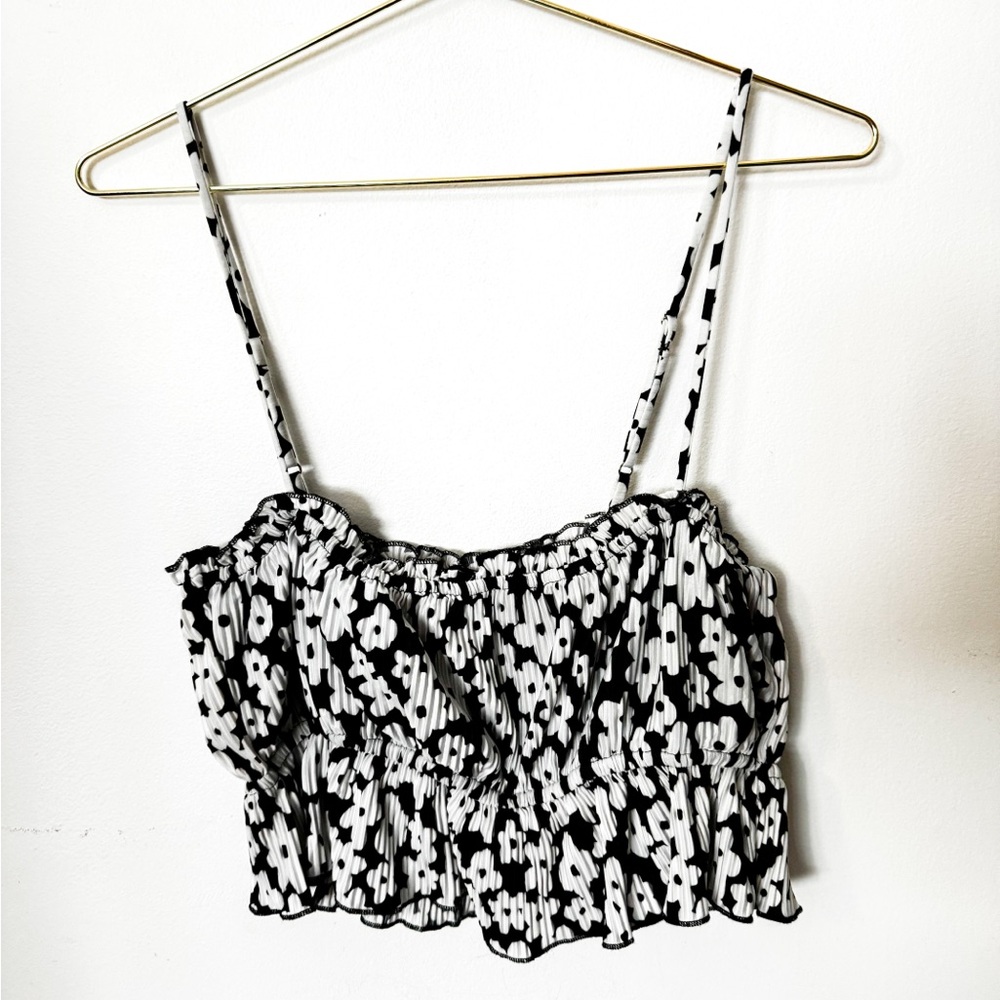 black floral crop top